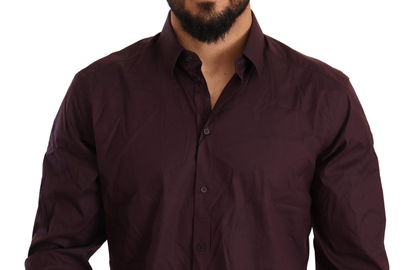 Dolce & Gabbana Purple Cotton Blend Formal Dress Shirt
