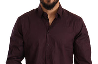 Dolce & Gabbana Purple Cotton Blend Formal Dress Shirt