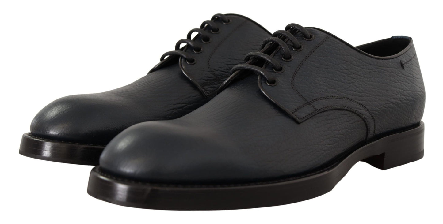Dolce & Gabbana Blue Leather Derby Formal Shoes