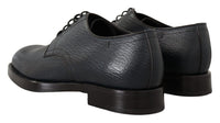 Dolce & Gabbana Blue Leather Derby Formal Shoes