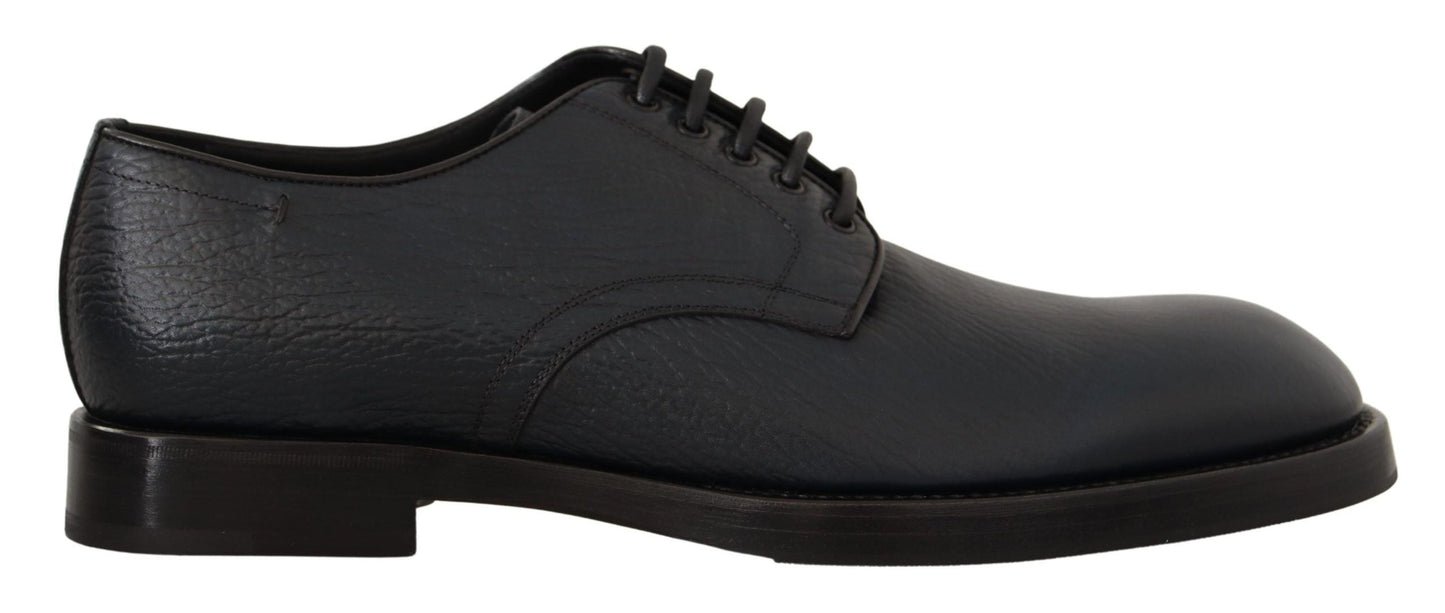 Dolce & Gabbana Blue Leather Derby Formal Shoes