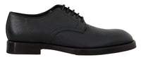 Dolce & Gabbana Blue Leather Derby Formal Shoes