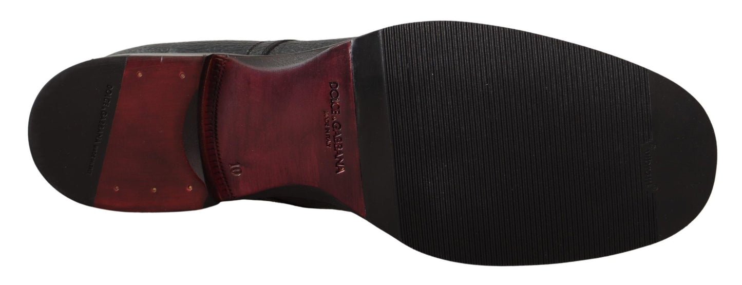 Dolce & Gabbana Blue Leather Derby Formal Shoes