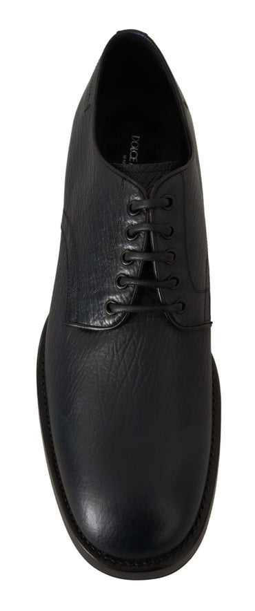 Dolce & Gabbana Blue Leather Derby Formal Shoes