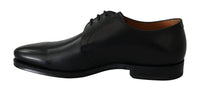 Dolce & Gabbana Black Calfskin Lace Up Men Formal Derby Shoes