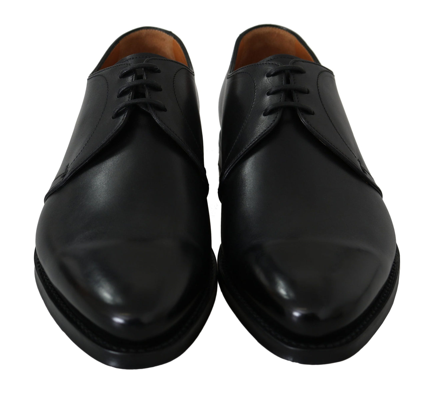 Dolce & Gabbana Black Calfskin Lace Up Men Formal Derby Shoes