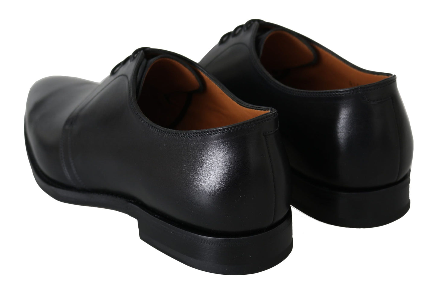 Dolce & Gabbana Black Calfskin Lace Up Men Formal Derby Shoes
