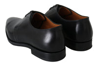 Dolce & Gabbana Black Calfskin Lace Up Men Formal Derby Shoes