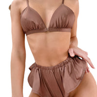 Summer Underwear Sexy Charming Solid Color Silk Satin Cool Pajamas