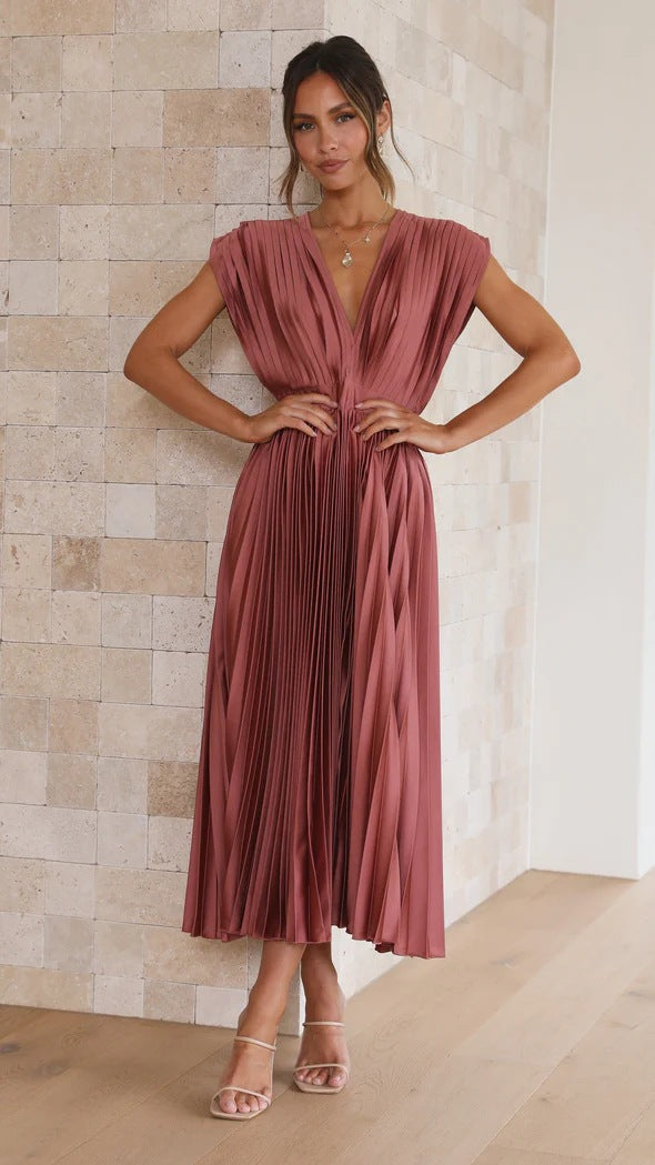 Casual loose zipper sleeveless dress