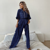 Polka Dot Pajamas  Summer Thin Cotton Silk Starry Sky Outer Wear Women