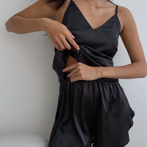 Spring Summer Minimalist Home Women Sling Pajamas Casual All Match