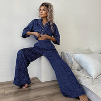 Polka Dot Pajamas  Summer Thin Cotton Silk Starry Sky Outer Wear Women