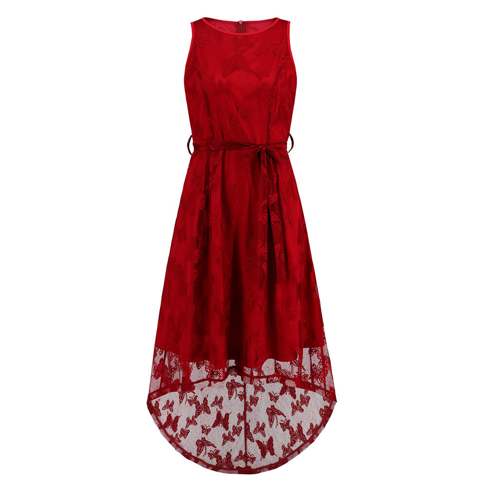  Sexy Sleeveless Lace Mesh Mermaid Dress