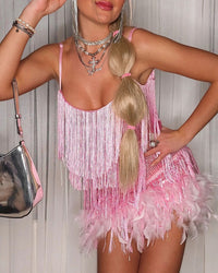Elegant Feather Fringe Dress