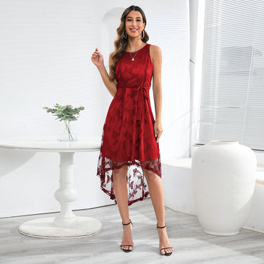  Sexy Sleeveless Lace Mesh Mermaid Dress