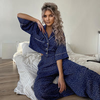 Polka Dot Pajamas  Summer Thin Cotton Silk Starry Sky Outer Wear Women