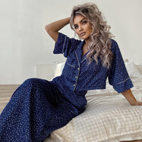 Polka Dot Pajamas  Summer Thin Cotton Silk Starry Sky Outer Wear Women
