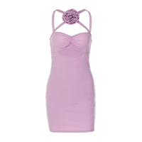Decorative Floral Cutout Bodycon Dress with Spaghetti Straps