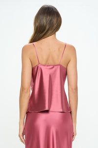 Solid Silky Satin Tank Top