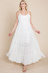 Tiered Tie Strap Cami Maxi Dress