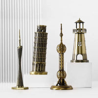 Metal World Famous Building Architecture Model Statue Landmark Tourist Souvenir Home Office Decoration Desk Decoration