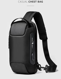 WEIXIER Shoulder Bag for Men Waterproof USB Man Crossbody Bag Anti-Theft Short Travel Messenger Sling Fashion Designer Chest Bag
