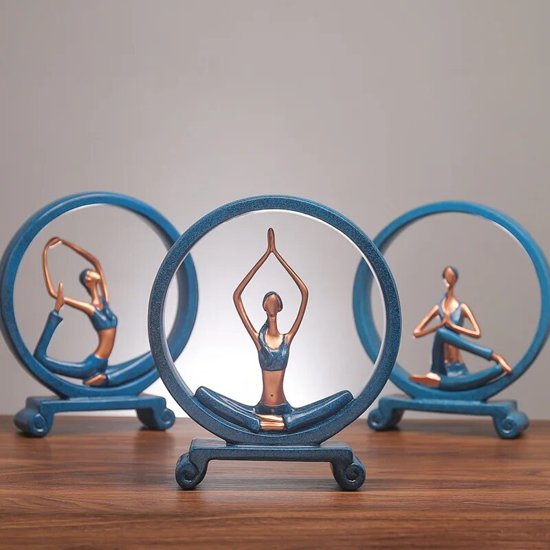 Modern simple resin crafts creative Yoga girl ornaments household ornaments abstract figure porch ornaments home decor