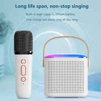 Portable Karaoke System Machine Bluetooth 5.3 Speaker with 1-2 Wireless Microphones Home Family Singing Machine