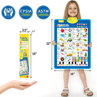 Electronic English Alphabet Wall Chart Talking ABC Letters 123s Music Poster Educational Learning Toy for Toddler Kids Gifts