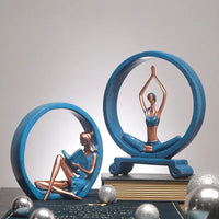 Modern simple resin crafts creative Yoga girl ornaments household ornaments abstract figure porch ornaments home decor