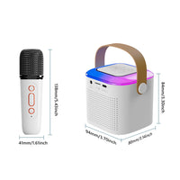 Portable Karaoke System Machine Bluetooth 5.3 Speaker with 1-2 Wireless Microphones Home Family Singing Machine