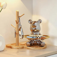 Nordic Style Resin Bear Tray Home Living Room Bedroom Key Storage Decoration Decoration Candy Container Animal Statue Decoration