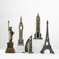 Metal World Famous Building Architecture Model Statue Landmark Tourist Souvenir Home Office Decoration Desk Decoration