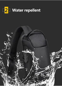 WEIXIER Shoulder Bag for Men Waterproof USB Man Crossbody Bag Anti-Theft Short Travel Messenger Sling Fashion Designer Chest Bag