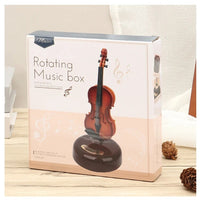 Rotating Music Box Guitar Violin Music Box Birthday Gift Girls Holiday Gift Living Room Creative Ornament Small Sculpture