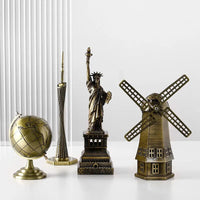 Metal World Famous Building Architecture Model Statue Landmark Tourist Souvenir Home Office Decoration Desk Decoration