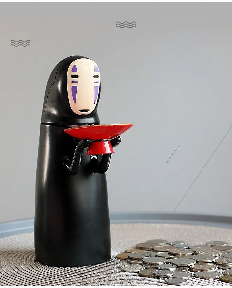 Cartoon Spirited Away Faceless Piggy Bank Automatically Eats Coins Piggy Bank Boys Children's Gift Gift Desktop Decoration