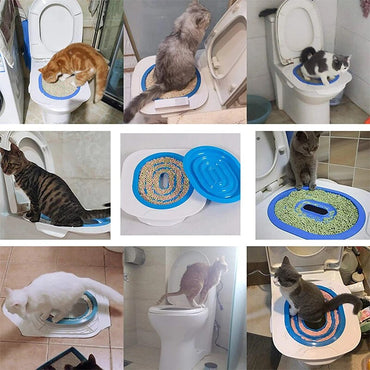 The New Pet Cats Plastic Toilet Trainer Pets Toilet Training Kit Litter Tray Mat cat toilet trainer cat toilet training artifact