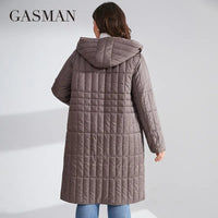GASMAN Women's Winter Down Jacket Plus Size Long Classic Design Zipper Pocket Women Coat Leisure Parkas 81861
