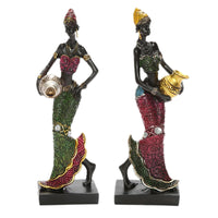 African Dancing Women Miniatures Figures Tribal Lady Statue Sculpture Collectible Art Home Decoration For Office TV Cabinet