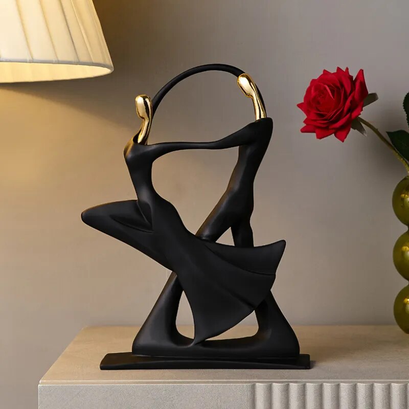 Abstract music band figure statues, resin dance sculpture crafts, suitable for TV cabinet wine cabinet study desktop decoration.