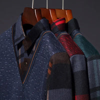 Men's Long Sleeve Knit Sweaters Fake Two Piece Thick Pullover Sweater Turn Down Collar Bottoming Jumper Male Warm Tops