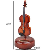 Rotating Music Box Guitar Violin Music Box Birthday Gift Girls Holiday Gift Living Room Creative Ornament Small Sculpture