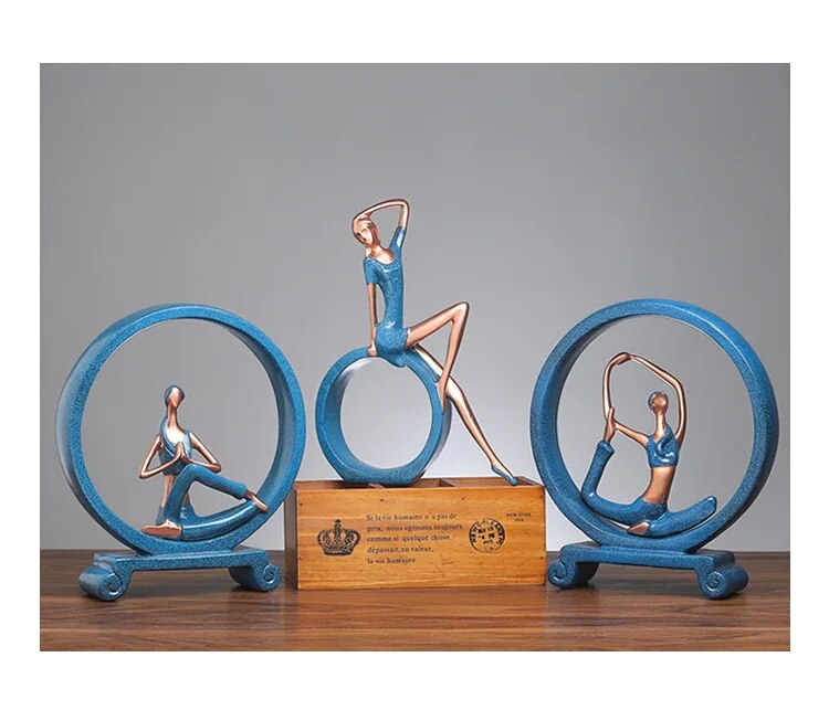Modern simple resin crafts creative Yoga girl ornaments household ornaments abstract figure porch ornaments home decor