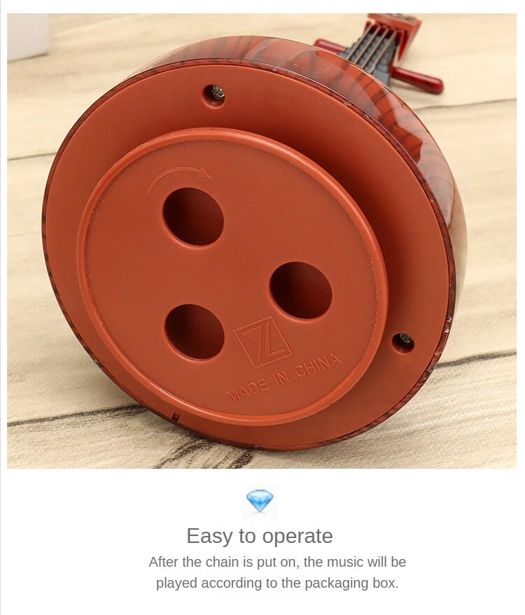 Rotating Music Box Guitar Violin Music Box Birthday Gift Girls Holiday Gift Living Room Creative Ornament Small Sculpture
