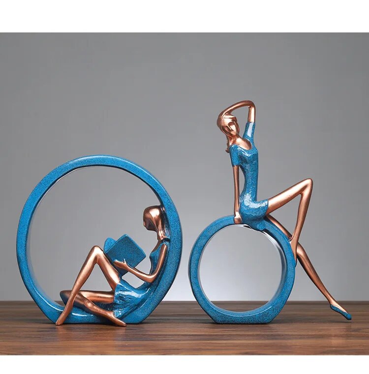 Modern simple resin crafts creative Yoga girl ornaments household ornaments abstract figure porch ornaments home decor
