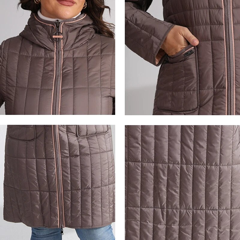 GASMAN Women's Winter Down Jacket Plus Size Long Classic Design Zipper Pocket Women Coat Leisure Parkas 81861