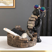 Cool French Bulldog Butler Resin Dog Statue Room Decoration Sculpture Decor Home Ornaments Animal Figurines Nordic Home Decor