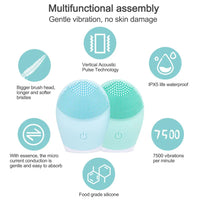 Electric Silicone Facial Brush and Skin Massager